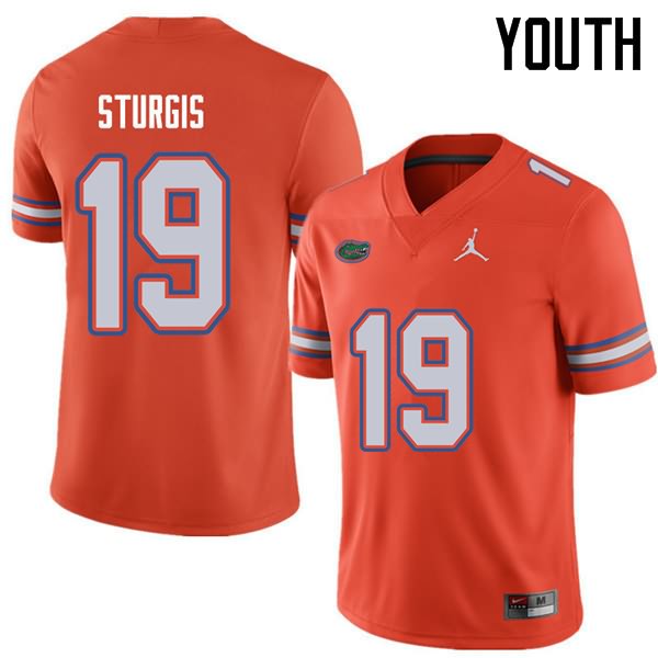 NCAA Florida Gators Caleb Sturgis Youth #19 Jordan Brand Orange Stitched Authentic College Football Jersey HYO4364PL